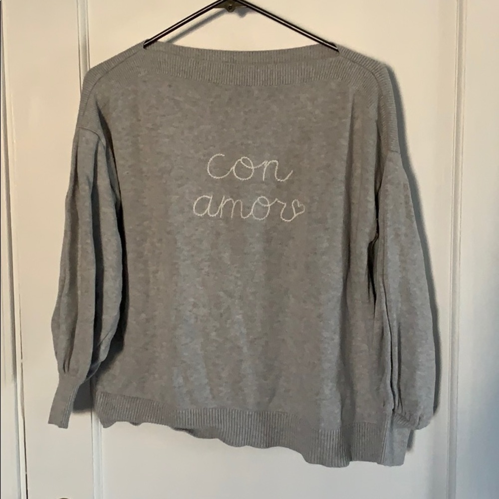 LOFT boatneck “con amor” sweater